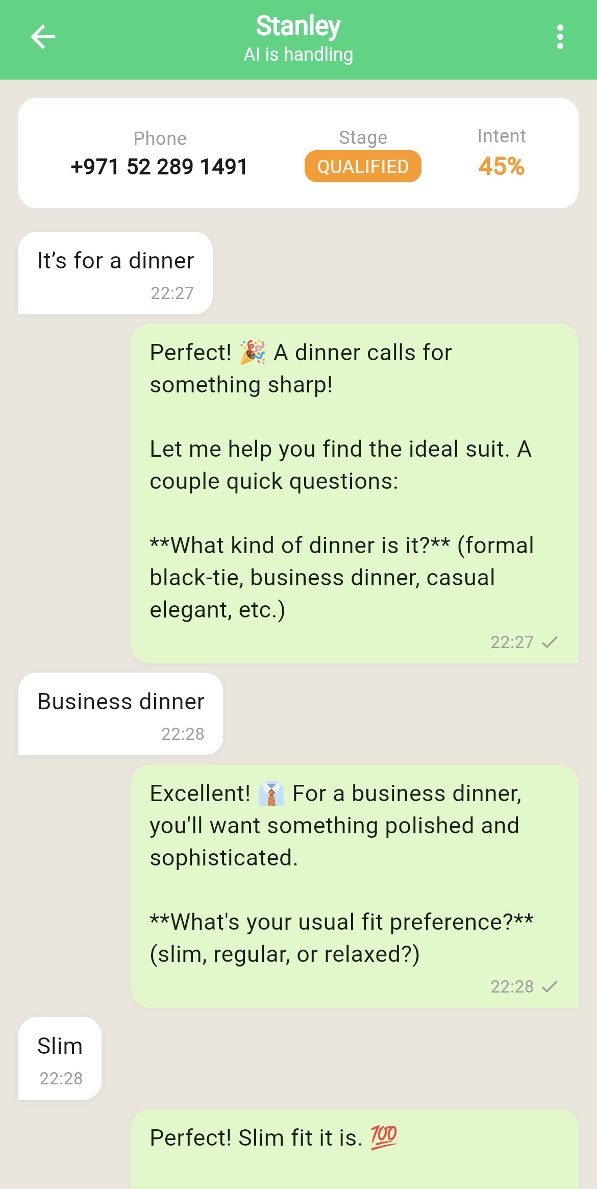 Kwicker AI conversation in action